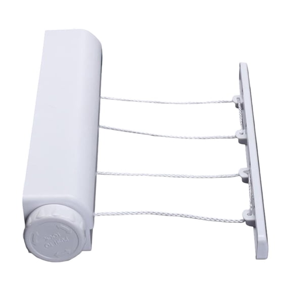 EverydayNest Retractable Clothesline Dryer, 30cm Housing 4 Lines 10.5ft Wall Mounted Laundry Line, Compact Space Saving Drying Rack for Indoor Outdoor Balcony Bathroom