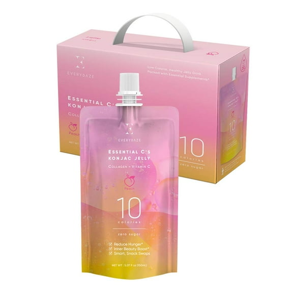 Everydaze Essential Cs Konjac Jelly, Peach, Box of 10 Packs