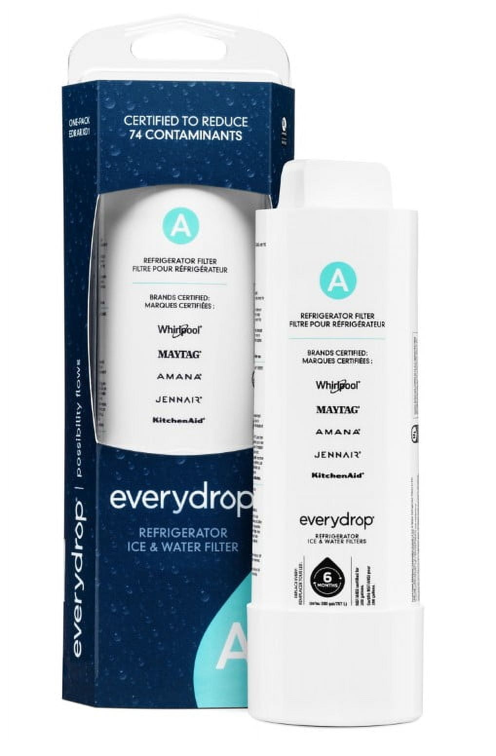 Everydrop Brand by Whirlpool Ice and Water Refrigerator Filter A, EDRARXD1, Single-Pack