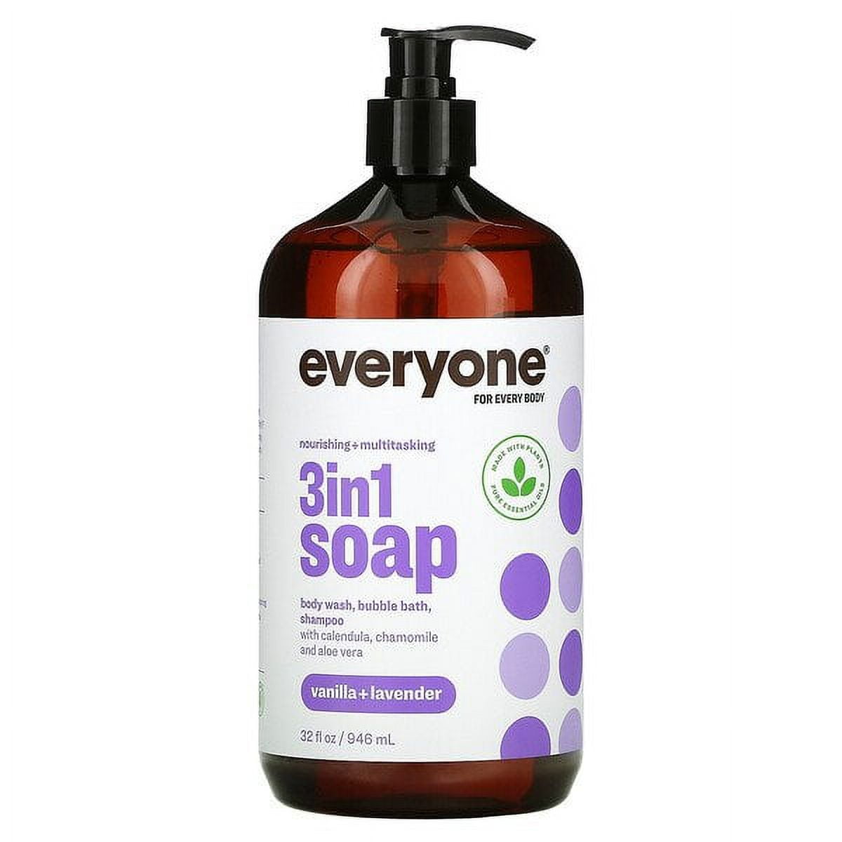 Everyone, 3 In 1 Soap, Body Wash, Bubble Bath, Shampoo, Vanilla