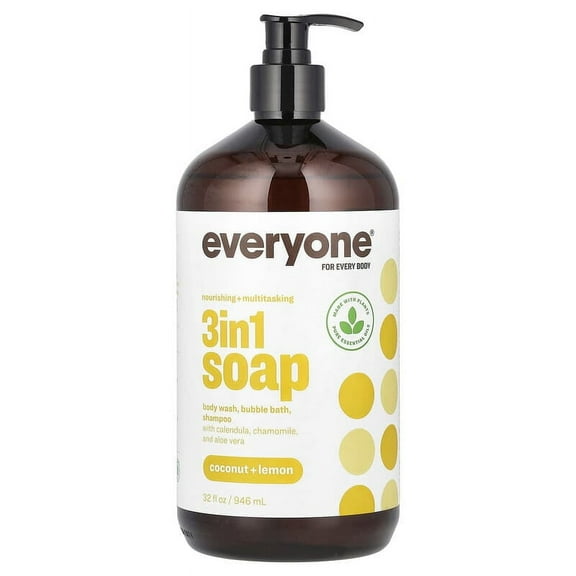 Everyone, 3 in 1 Soap, Coconut + Lemon, 32 fl oz Pack of 4