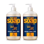 Everyone 3-in-1 Soap, Body Wash, Bubble Bath, Shampoo, 32 Ounce Pack of 2, Cedar and Citrus, made with Essential Oils for Men and Women