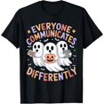 thumbnail image 1 of Everyone Communicates Differently Halloween Autism Teacher T-Shirt, 1 of 4
