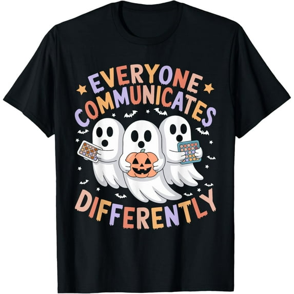 Everyone Communicates Differently Halloween Autism Teacher T-Shirt