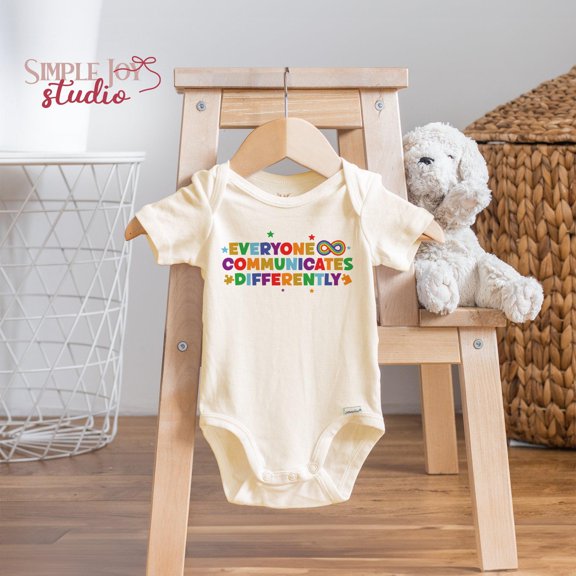 Everyone Communicates Differently Onesie, Autism Acceptance Baby Bodysuit, Inclusivity Baby Clothes, Special Gift For Baby, Cool Baby Clothing, Cute Natural Baby Onesie, BABY BODYSUIT LAT 4424