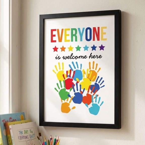 Everyone Is Welcome Here Diversity Classroom Poster
