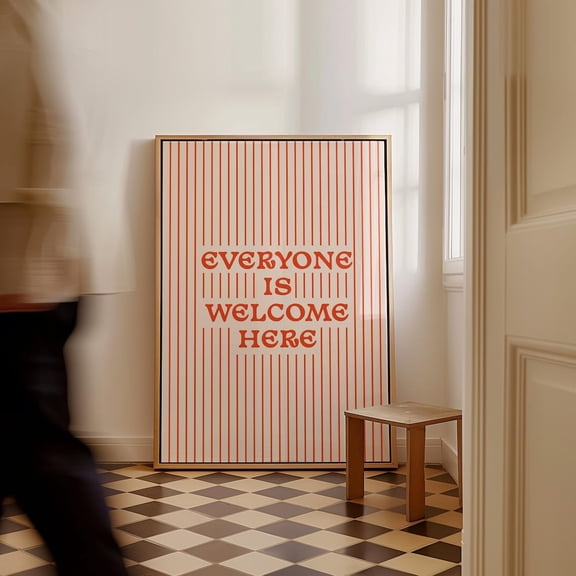 Everyone Is Welcome Here Diversity Inclusion Typography Art