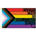thumbnail image 1 of Everyone Is Welcome Here Progressive Pride Rainbow 3'x5' Flag 100D, 1 of 1