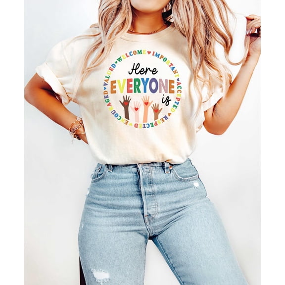 Everyone Is Welcome Here T-Shirt, Idaho Teacher T-Shirt, Rainbow Shirt, Equality Tee
