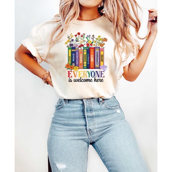 Everyone Is Welcome Here T-Shirt, Idaho Teacher T-Shirt, Rainbow Shirt, Equality Tee