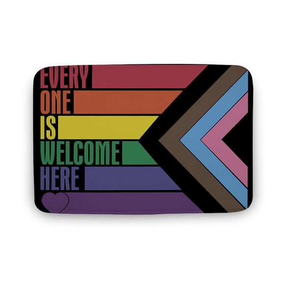 Everyone Is Welcome Here Vintage Doormat, LGBT Everyone Is Welcome Here Doormat,Diversity Vintage Doormat,Indoor Doormat,Front Back Door Mat 16”x24”