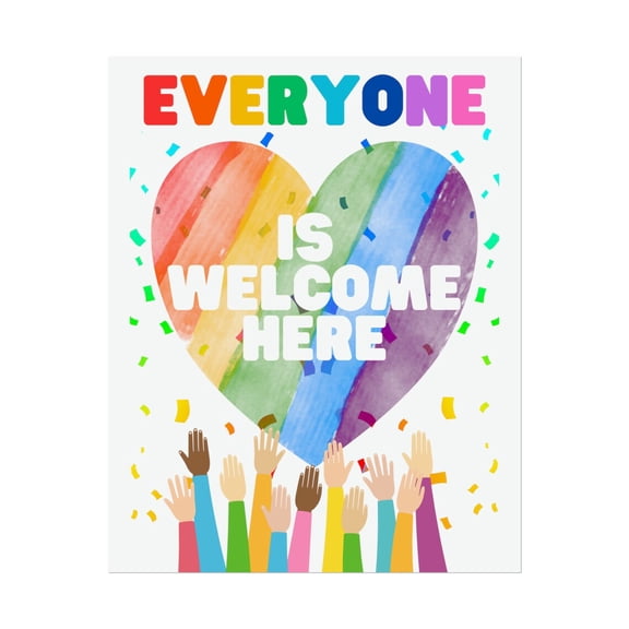 Everyone Is Welcome Here Wall Art Print, Unframed Paper Poster 8x10in