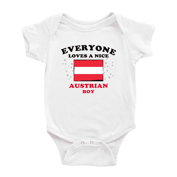 Everyone Loves a Nice Austrian Boy Baby Romper Bodysuit For Boy Girl (White, 18-24 Months)