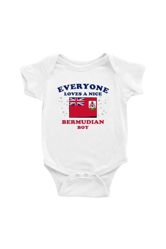 Everyone Loves a Nice Bermudian Boy Cute Baby Bodysuits Newborn Clothes (White, 0-3 Months)