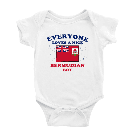Everyone Loves a Nice Bermudian Boy Cute Baby Bodysuits Newborn Clothes (White, 12-18 Months)