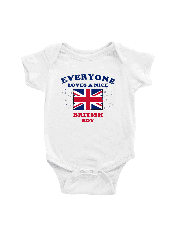 Everyone Loves a Nice British Boy Cute Baby Clothes (White, 0-3 Months)
