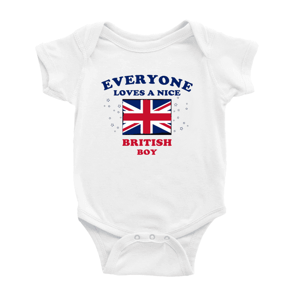 Everyone Loves a Nice British Boy Cute Baby Clothes (White, 12-18 Months)