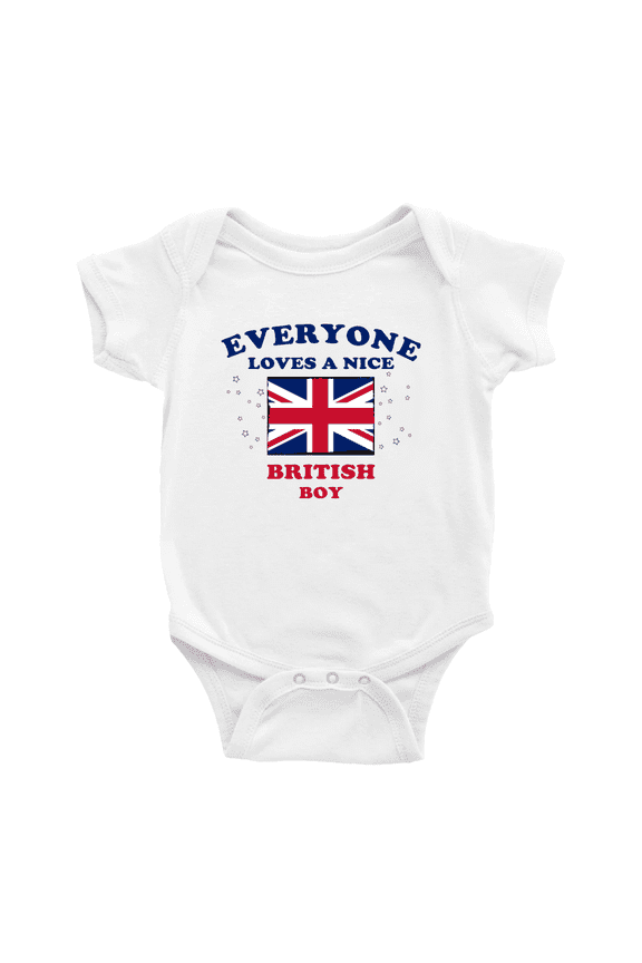 Everyone Loves a Nice British Boy Cute Baby Clothes (White, 3-6 Months)