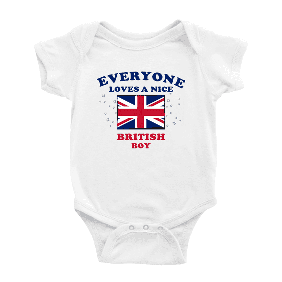 Everyone Loves a Nice British Boy Cute Baby Clothes (White, 6-12 Months)