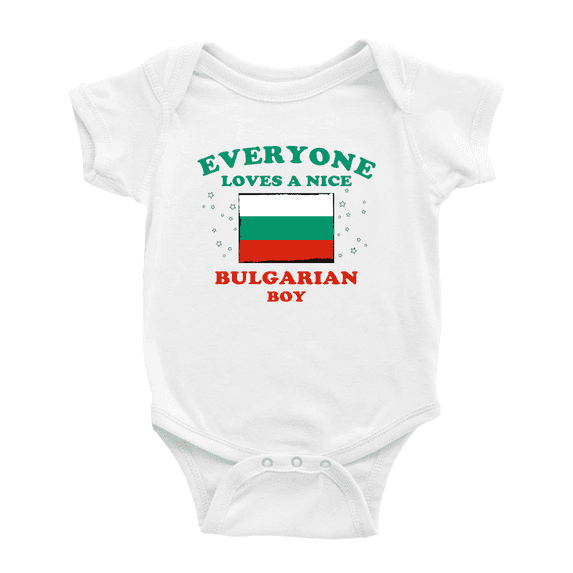 Everyone Loves a Nice Bulgarian Boy Cute Baby Bodysuit (White, 0-3 Months)