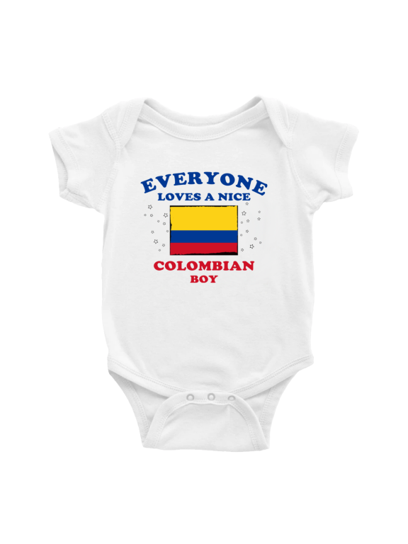 Everyone Loves a Nice Colombian Boy Baby Rompers (White, 3-6 Months)