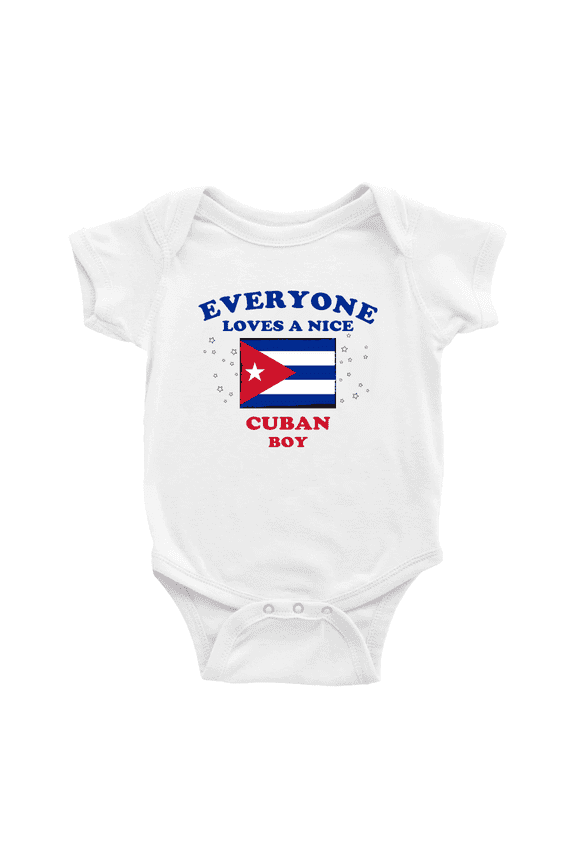 Everyone Loves a Nice Cuban Boy Cute Baby Clothes For Boy Girl (White, 0-3 Months)