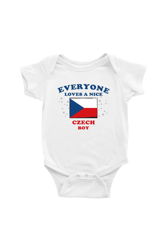 Everyone Loves a Nice Czech Boy Baby Bodysuits Newborn Clothes (White, 18-24 Months)