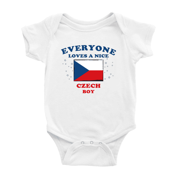 Everyone Loves a Nice Czech Boy Baby Bodysuits Newborn Clothes (White, 6-12 Months)