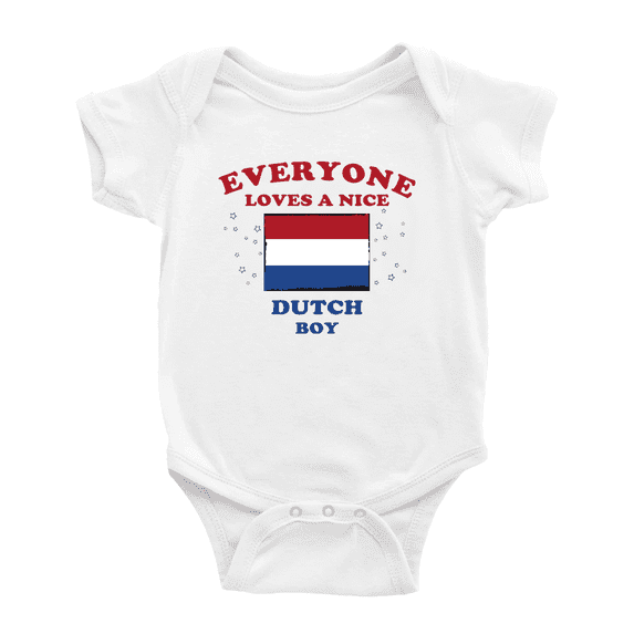 Everyone Loves a Nice DUTCH Boy Baby Bodysuit Newborn Clothes Outfits (White, 3-6 Months)