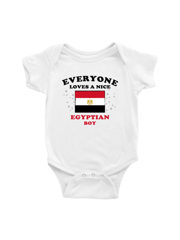 Everyone Loves a Nice Egyptian Boy Baby Bodysuits (White, 18-24 Months)