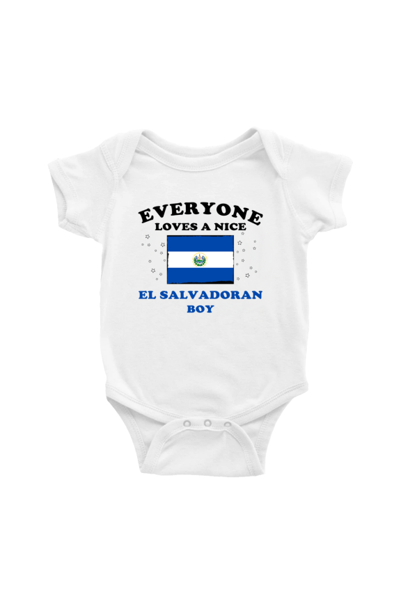 Everyone Loves a Nice El Salvadoran Boy Baby Romper (White, 0-3 Months)