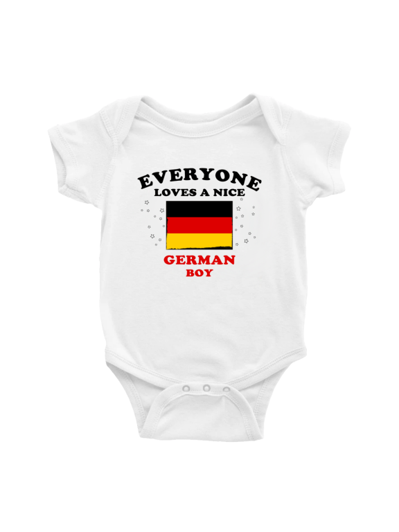 Everyone Loves a Nice German Boy Baby Bodysuit Newborn Clothes Outfits (White, 0-3 Months)