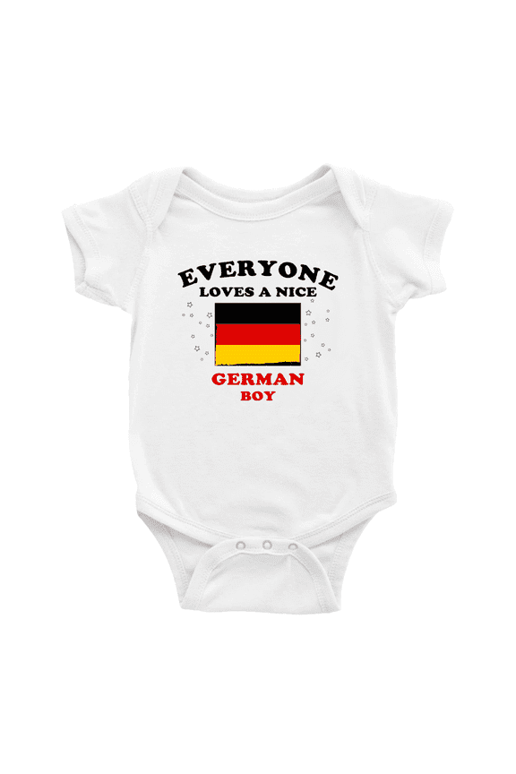 Everyone Loves a Nice German Boy Baby Bodysuit Newborn Clothes Outfits (White, 18-24 Months)