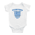 thumbnail image 1 of Everyone Loves a Nice Greek Boy Cute Baby Bodysuits (White, 0-3 Months), 1 of 5