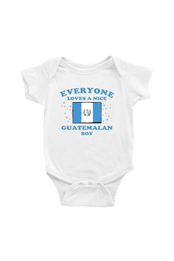 Everyone Loves a Nice Guatemalan Boy Baby Bodysuit Newborn Clothes Outfits (White, 18-24 Months)