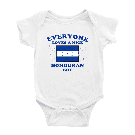 Everyone Loves a Nice Honduran Boy Cute Baby Bodysuit Romper (White, 0-3 Months)