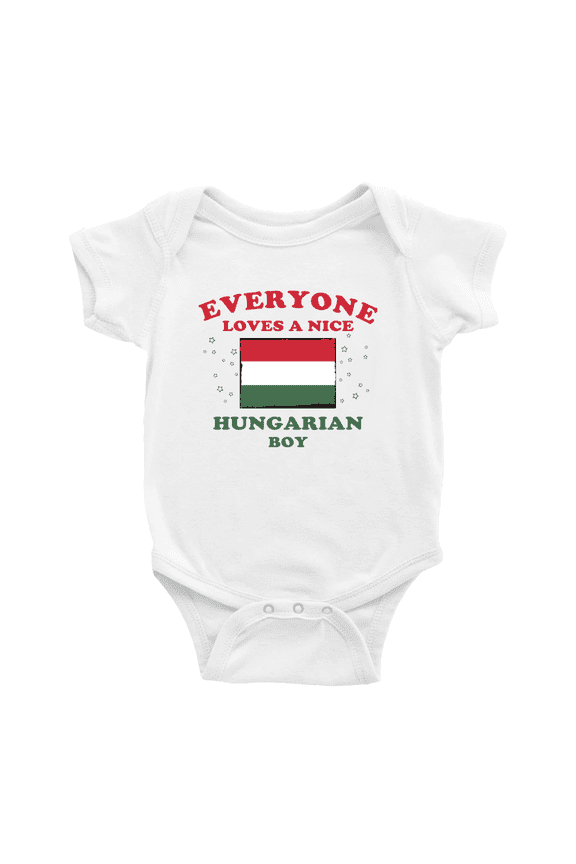 Everyone Loves a Nice Hungarian Boy Cute Baby Bodysuit Newborn Clothes Outfits (White, 0-3 Months)