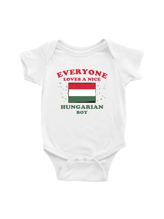 Everyone Loves a Nice Hungarian Boy Cute Baby Bodysuit Newborn Clothes Outfits (White, 18-24 Months)