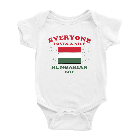 Everyone Loves a Nice Hungarian Boy Cute Baby Bodysuit Newborn Clothes Outfits (White, 6-12 Months)