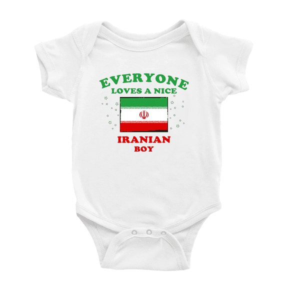 Everyone Loves a Nice Iranian Boy Cute Baby Bodysuit Baby Clothes (White, 12-18 Months)