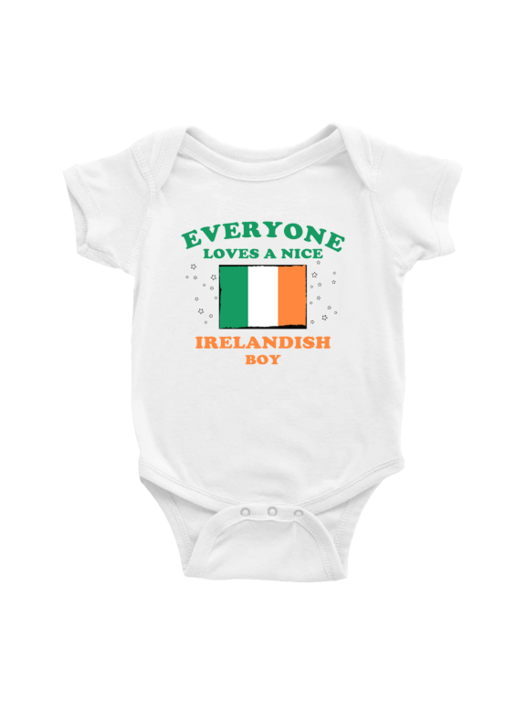 Everyone Loves a Nice Irelandish Boy Cute Baby Rompers Baby Bodysuit (White, 0-3 Months)