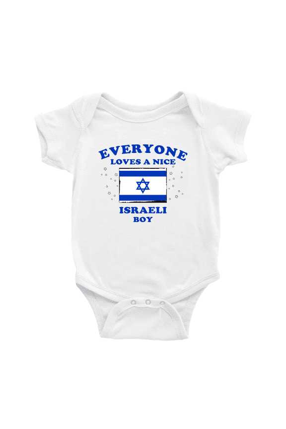 Everyone Loves a Nice Israeli Boy Cute Baby Bodysuits Newborn Clothes (White, 6-12 Months)