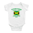 thumbnail image 1 of Everyone Loves a Nice Jamaican Boy Cute Baby Bodysuit Romper (White, 3-6 Months), 1 of 5