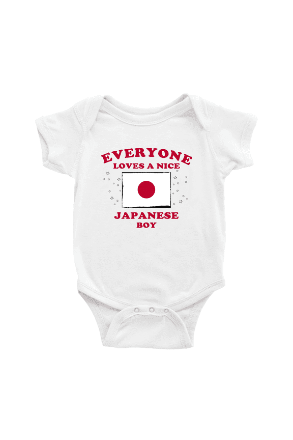 Everyone Loves a Nice Japanese Boy Cute Baby Bodysuit Newborn Clothes Outfits (White, 18-24 Months)
