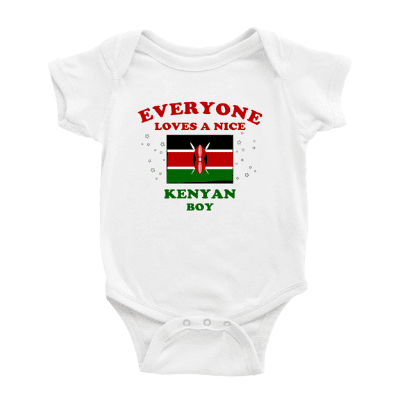 Everyone Loves a Nice Kenyan Boy Cute Baby Romper Bodysuit For Boy Girl (White, 18-24 Months)