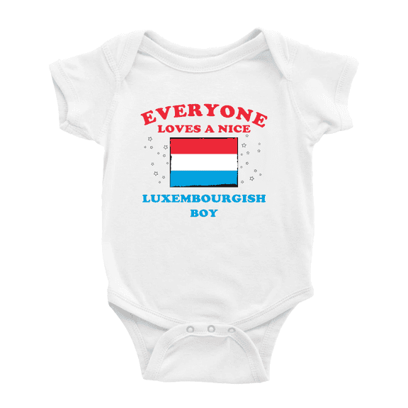 Everyone Loves a Nice Luxembourgish Boy Cute Baby Bodysuit Romper (White, 0-3 Months)