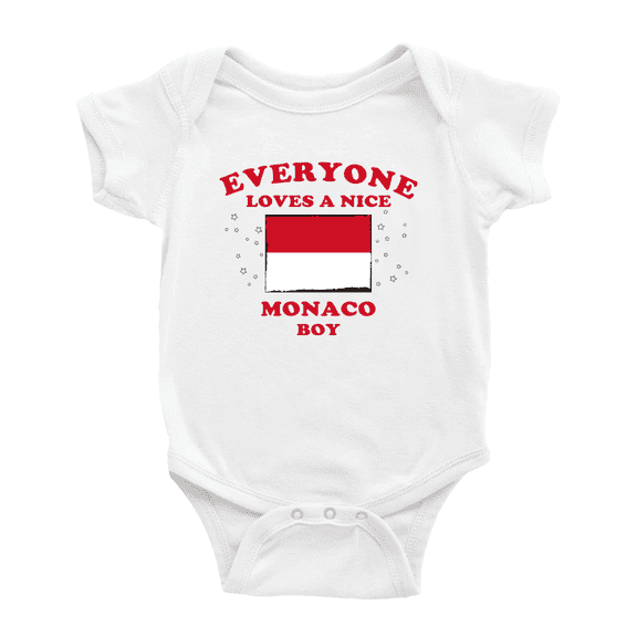 Everyone Loves a Nice Monaco Boy Cute Baby Bodysuit Newborn Clothes Outfits (White, 18-24 Months)