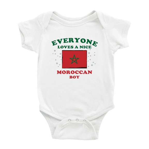 Everyone Loves a Nice Moroccan Boy Cute Baby Bodysuit Baby Clothes (White, 3-6 Months)