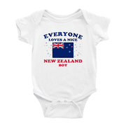 Everyone Loves a Nice New Zealand Boy Cute Baby Bodysuit Newborn Clothes Outfits (White, 0-3 Months)