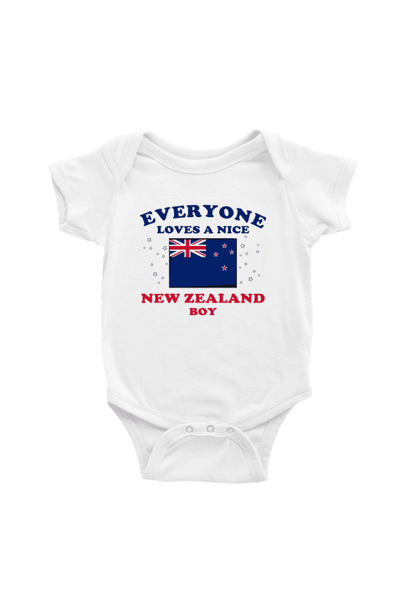 Everyone Loves a Nice New Zealand Boy Cute Baby Bodysuit Newborn Clothes Outfits (White, 6-12 Months)